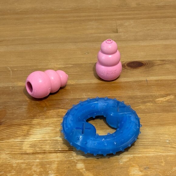 Kong Other - Pet Teether Cooling Chew Toy for Dogs and 2 Puppy KONG Natural Teething Rubber